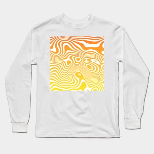 Yellow Orange Abstract Strips Art Long Sleeve T-Shirt